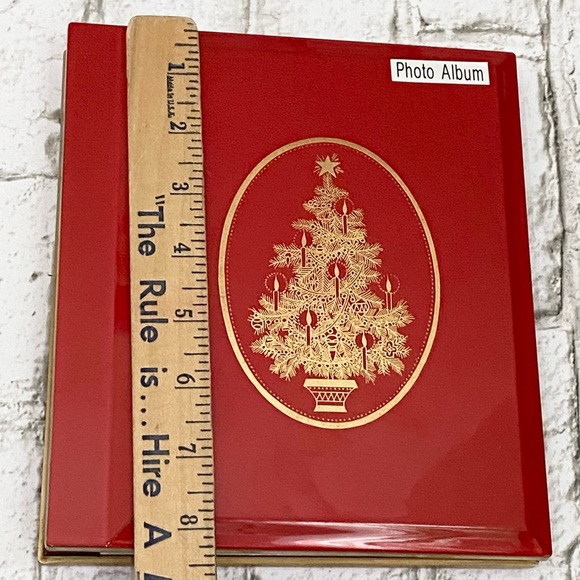 Lot of 3 Vintage OTAGIRI Japan Lacquerware Red Christmas Tree Photo Album - Picture 11 of 16